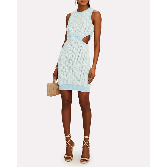 For Love and Lemons Corina Cut Out Mini Dress Blue (Flawed) - Picture 5 of 10